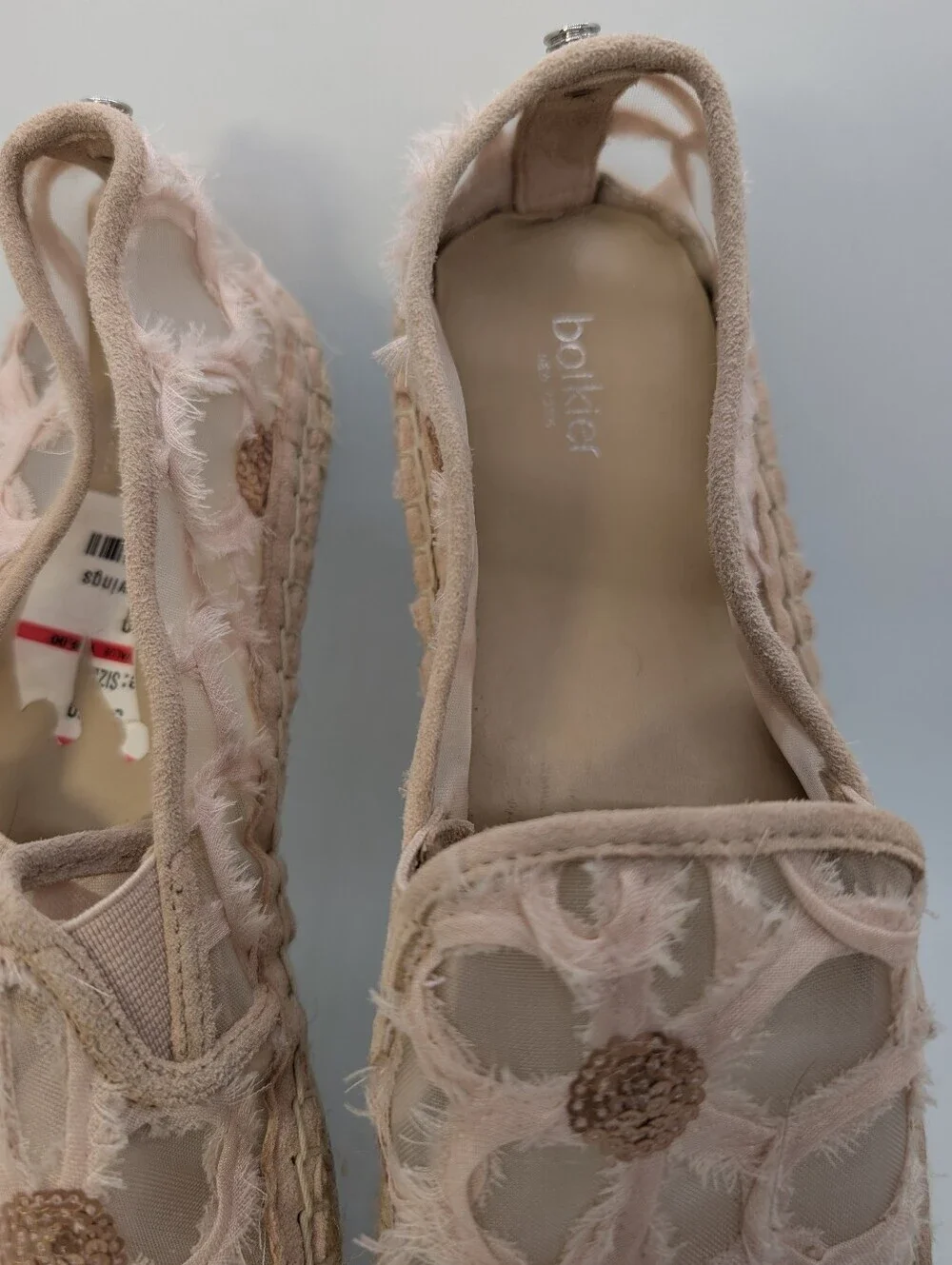 Botkier Blush/Floral Mesh & Sequin Espadrille Slip-Ons Size 8M